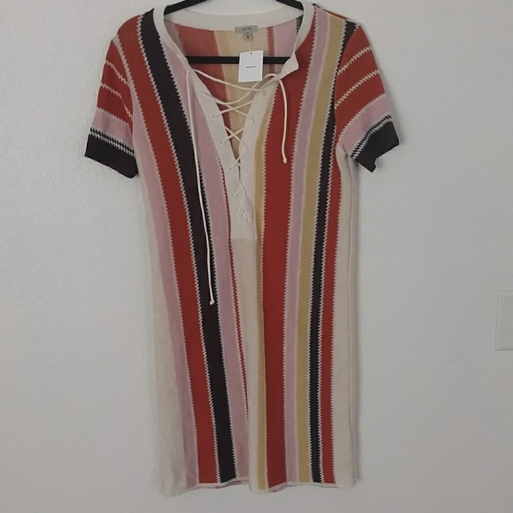 NWT Knit Lace Up Dress